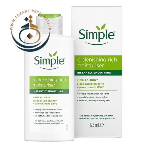 کرم مرطوب کننده و آبرسان سیمپل مدل ریچ 125 میل / SIMPLE Replenishing rich